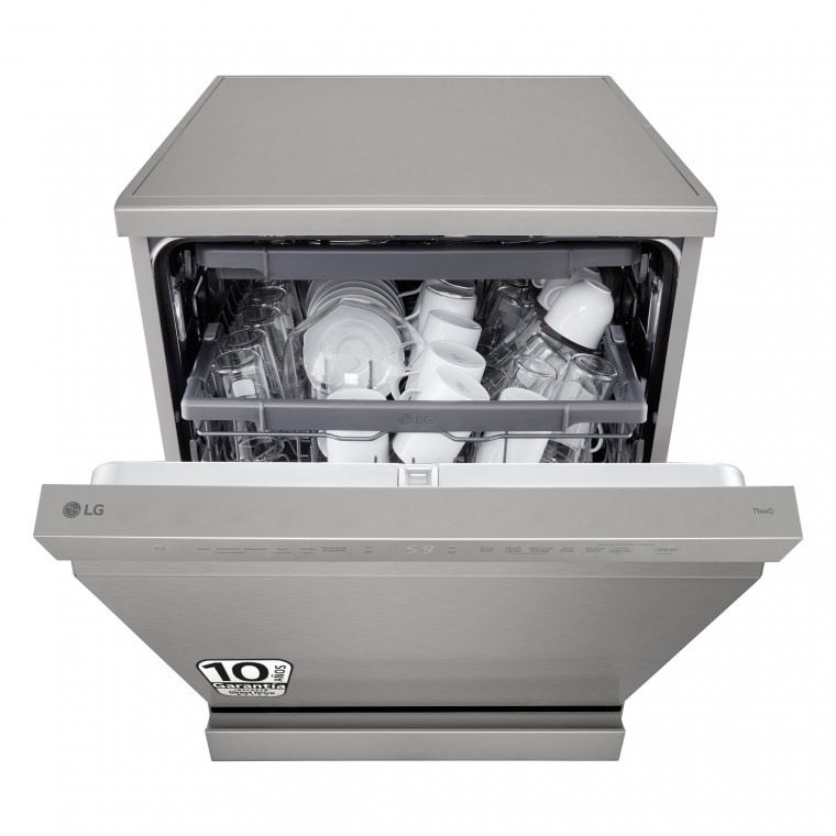 LG Lavavajillas LG QuadWash™, Inox Antihuellas, Tercera bandeja cubiertos, clasificación D, DF243FV.APYQEES